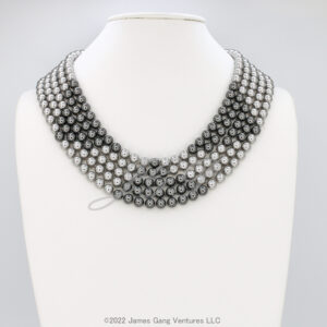 Elegant Geometry in Crystal Gray Pearls