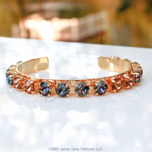 Twilight and Light Topaz Crystal Gold Bangle