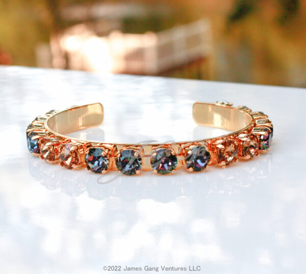 Twilight and Light Topaz Crystal Gold Bangle