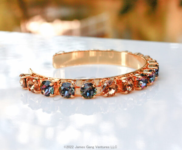 Twilight and Light Topaz Crystal Gold Bangle - Image 4