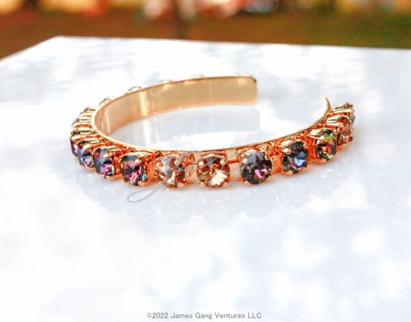 Twilight and Light Topaz Crystal Gold Bangle - Image 3