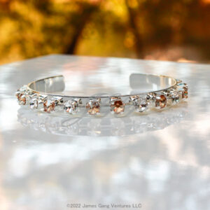 Golden Shadow and Clear Crystal Silver Bangle