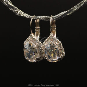 Moonlight Pear-Cut Crystal Silver-Plated Earrings