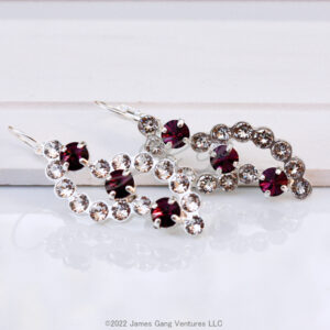 Crescent-Shaped Amethyst Crystal Silver-Plated Earrings