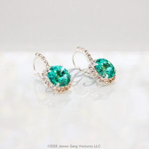 Turquoise Crystal Matte Silver-Plated Earrings