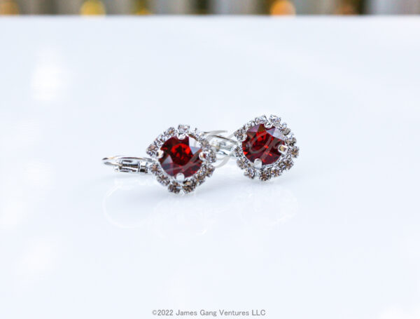 Crystal Halo Set Petite Silver-Plated Earrings - Image 2