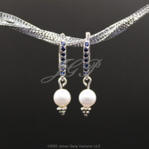 Crystal Pearl and Cubic Zirconia Sterling Silver Earrings