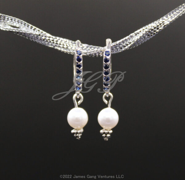 Crystal Pearl and Cubic Zirconia Sterling Silver Earrings