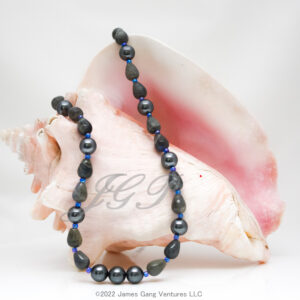 Labradorite and Dark Gray Crystal Pearl Necklace