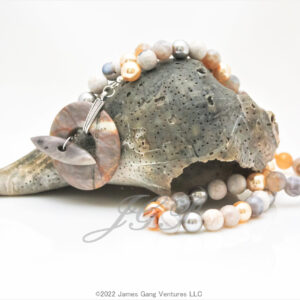 Banded Agate and Crystal Pearl with Picasso Jasper Necklace