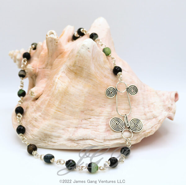 Black & Green Agate Double Loop Set - Image 3