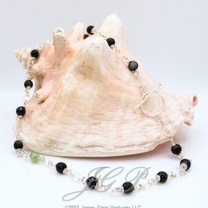 Black & Green Agate Double Loop Necklace