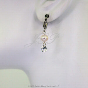 Grade AAA White Pearl Cubic Zirconia Earrings