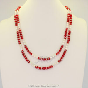 Carnelian Bead and Crystal Pearl Convertible Necklace