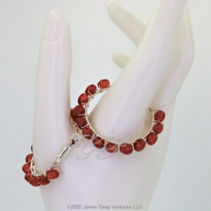 Faceted Carnelian Bead Hoop Earrings