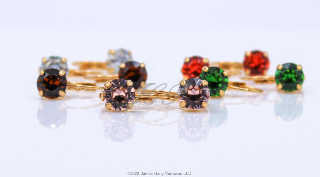 8mm Crystal Chaton Gold-Plated Earrings