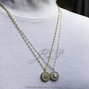 Cubic Zirconia Sunburst Pendant Necklaces